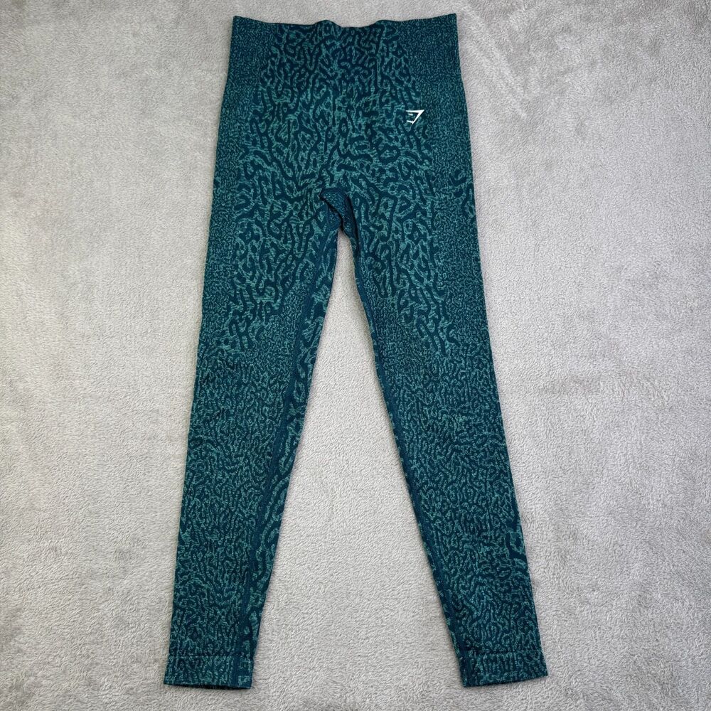 Gymshark Adapt Seamless Leggings Womens Medium Green Animal Print High Waisted